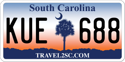 SC license plate KUE688