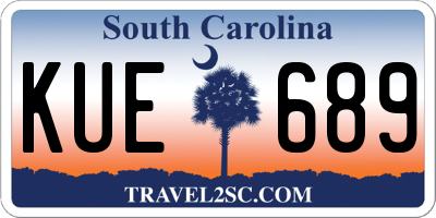 SC license plate KUE689