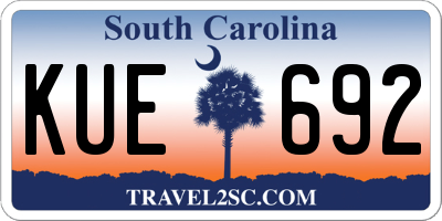 SC license plate KUE692