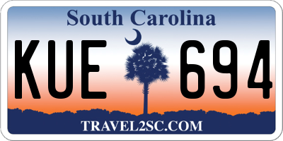 SC license plate KUE694
