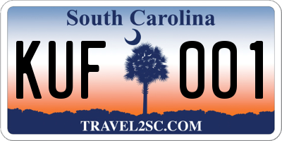SC license plate KUF001