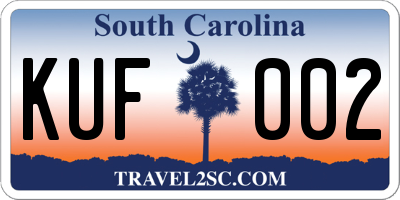 SC license plate KUF002