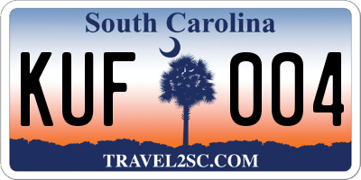 SC license plate KUF004