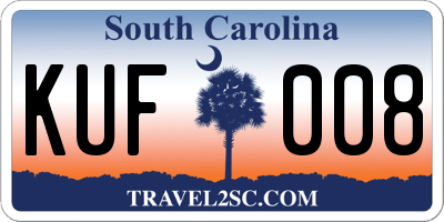 SC license plate KUF008