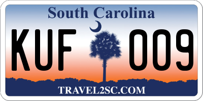 SC license plate KUF009