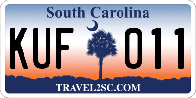 SC license plate KUF011