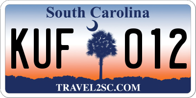 SC license plate KUF012