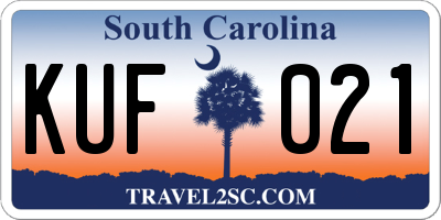 SC license plate KUF021