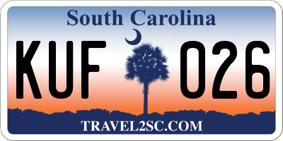 SC license plate KUF026