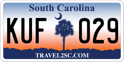 SC license plate KUF029