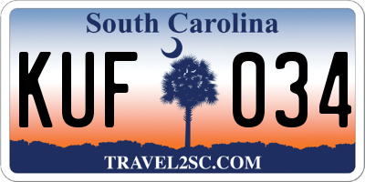 SC license plate KUF034