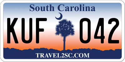 SC license plate KUF042