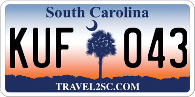 SC license plate KUF043