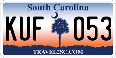 SC license plate KUF053