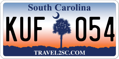SC license plate KUF054