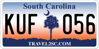 SC license plate KUF056