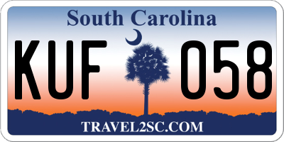 SC license plate KUF058