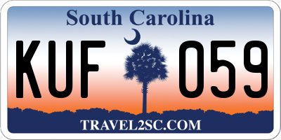 SC license plate KUF059