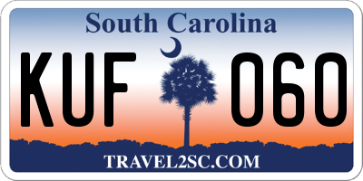 SC license plate KUF060