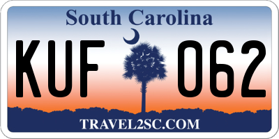 SC license plate KUF062