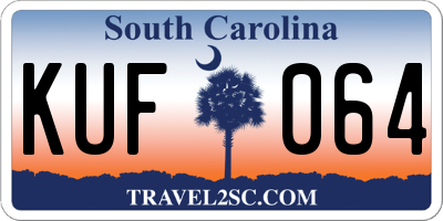 SC license plate KUF064