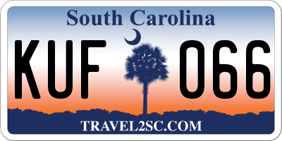 SC license plate KUF066