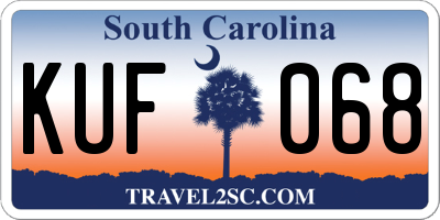 SC license plate KUF068
