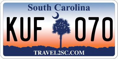 SC license plate KUF070