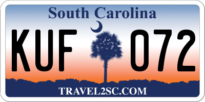 SC license plate KUF072
