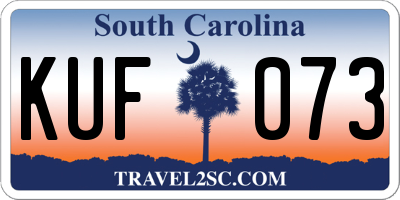 SC license plate KUF073