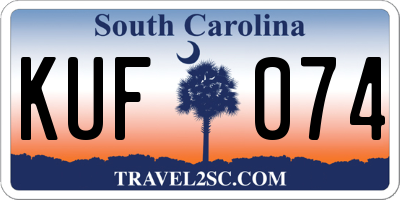SC license plate KUF074