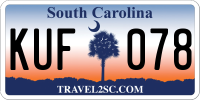 SC license plate KUF078