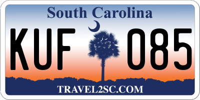 SC license plate KUF085