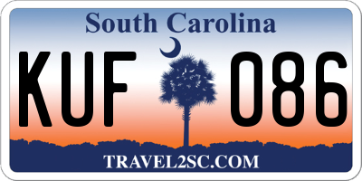 SC license plate KUF086