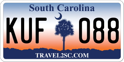 SC license plate KUF088