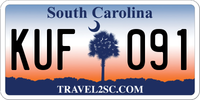 SC license plate KUF091