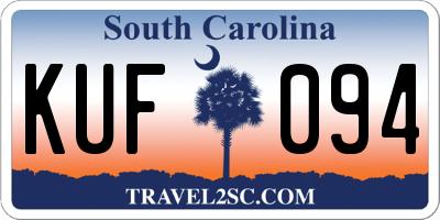 SC license plate KUF094