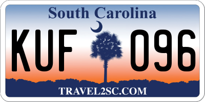 SC license plate KUF096