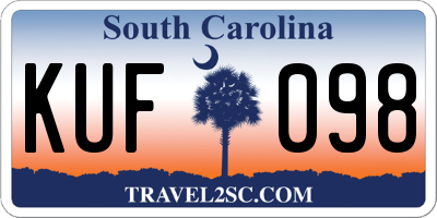 SC license plate KUF098