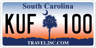 SC license plate KUF100