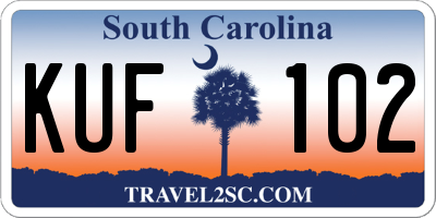 SC license plate KUF102