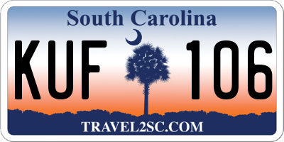 SC license plate KUF106