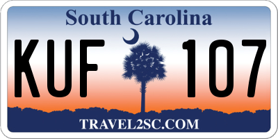 SC license plate KUF107