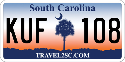 SC license plate KUF108