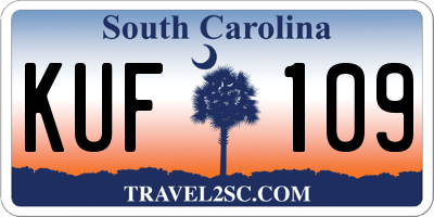 SC license plate KUF109