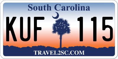 SC license plate KUF115
