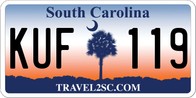 SC license plate KUF119