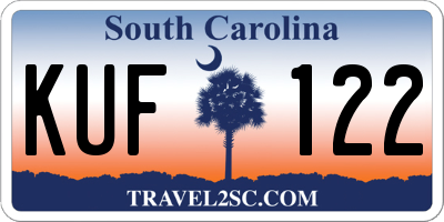SC license plate KUF122