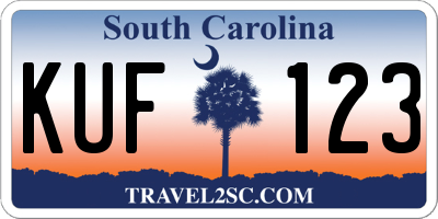 SC license plate KUF123