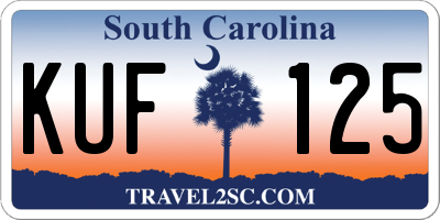 SC license plate KUF125